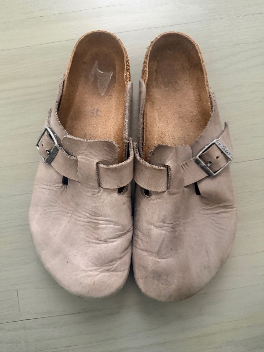 Men’s Birkenstock Clog Taupe Slip-On Buckle Clog